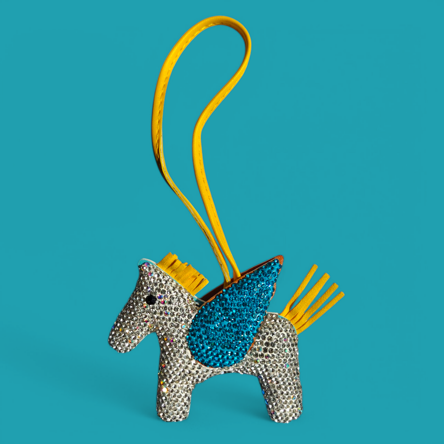 KIU Rhinestone Pegasus Bag Charm