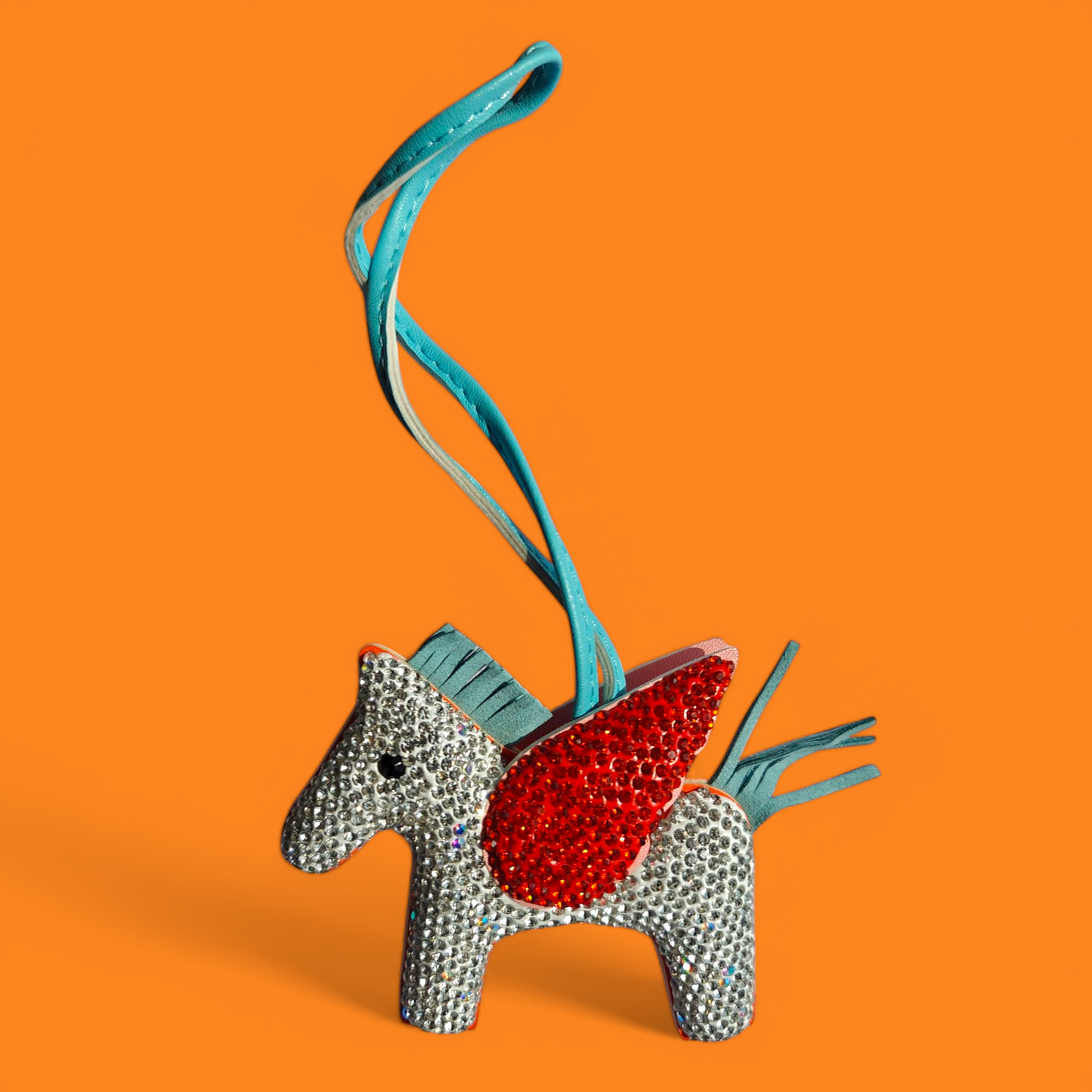 KIU Rhinestone Pegasus Bag Charm