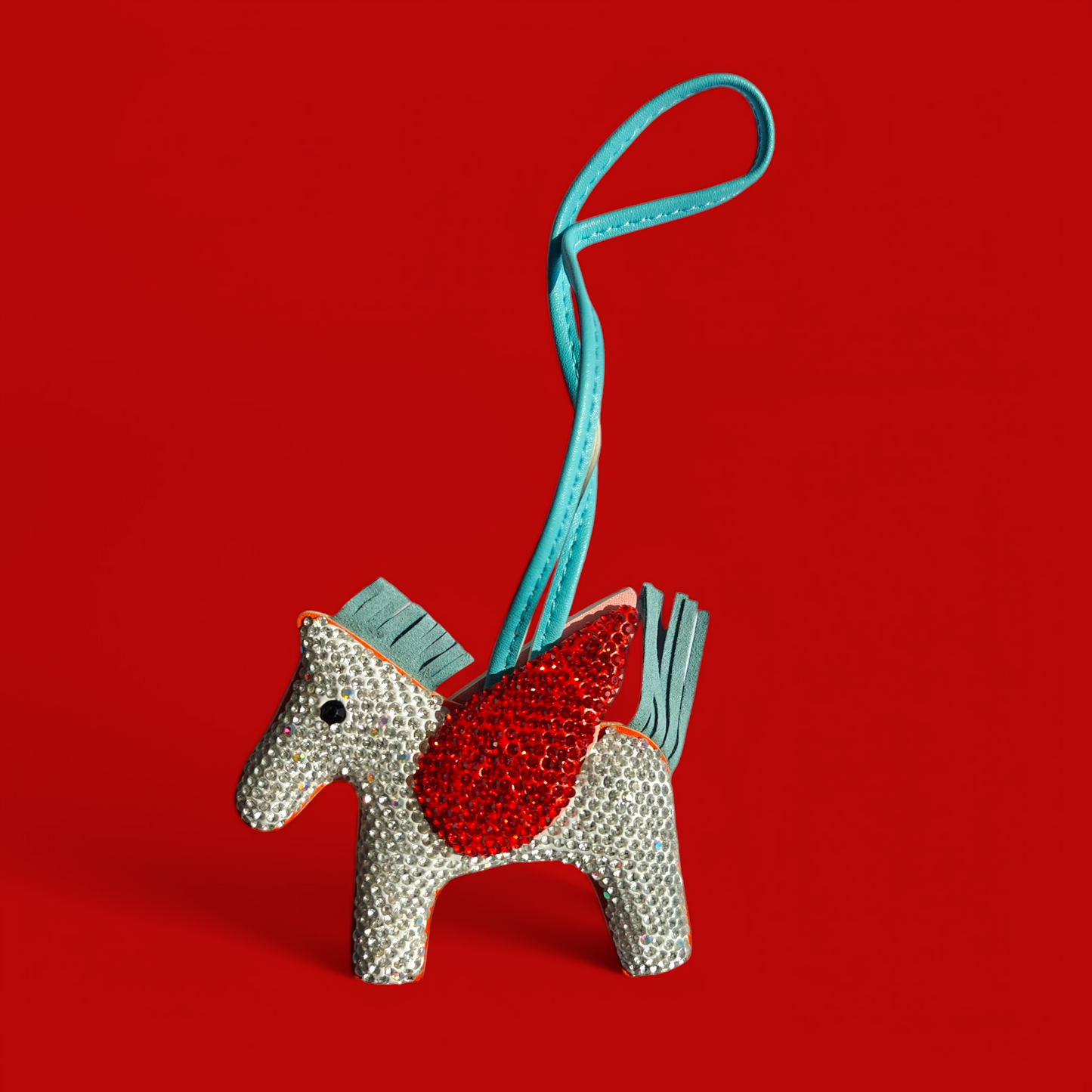 KIU Rhinestone Pegasus Bag Charm