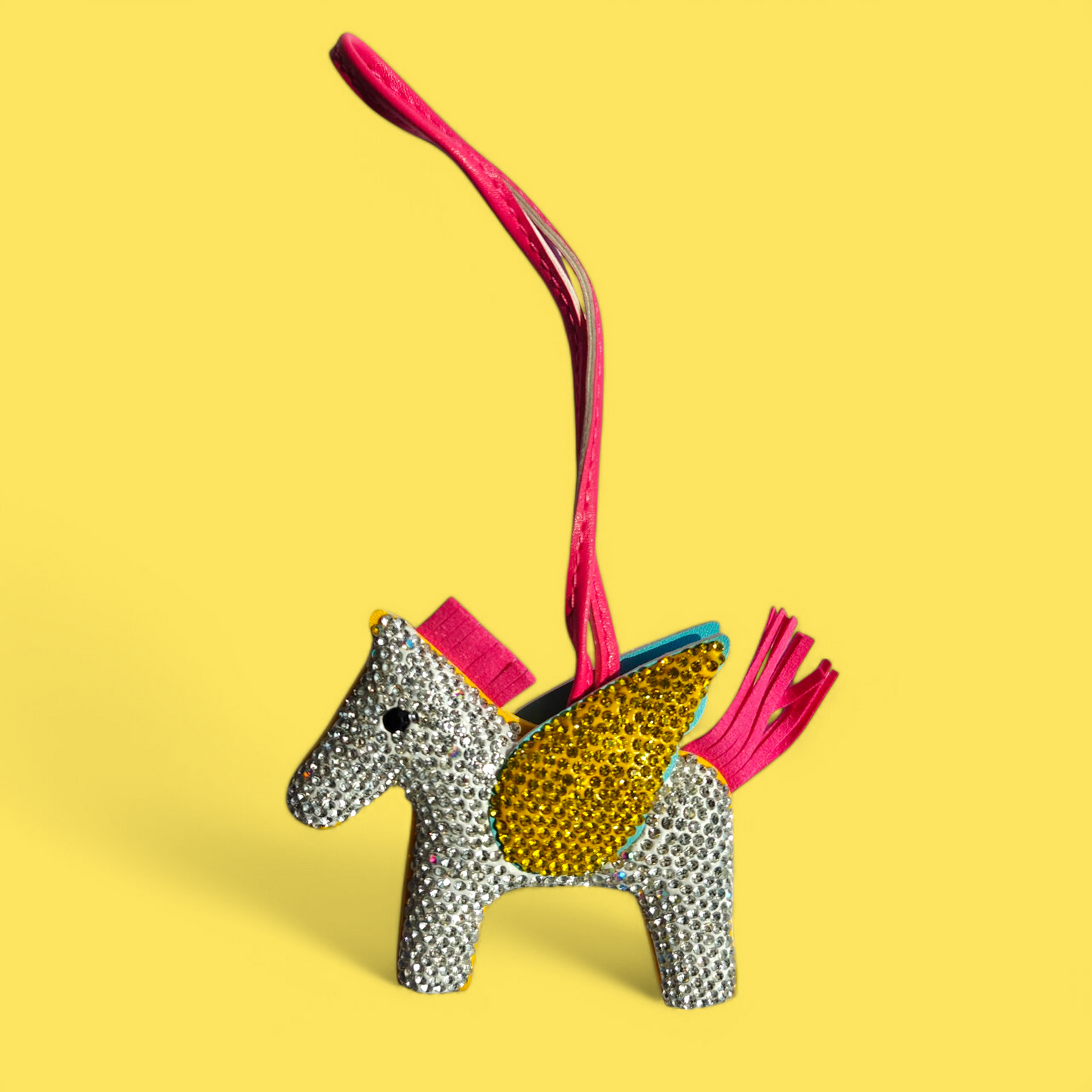 KIU Rhinestone Pegasus Bag Charm