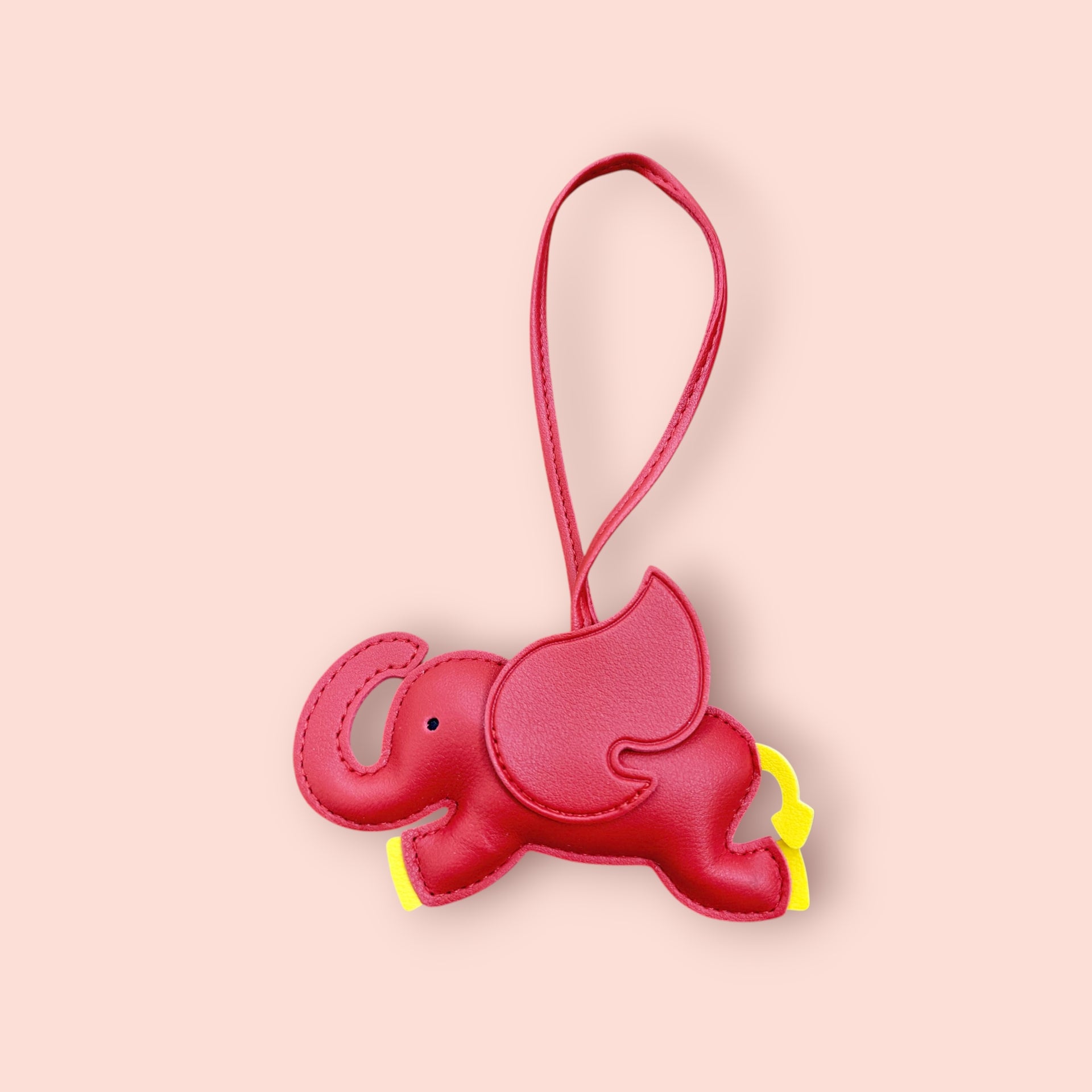 WEVENI Jungle Elephant Keychain - Alloy Enamel Bag Charm For Women, Black, 34mm X 48mm, Lobster Clasp