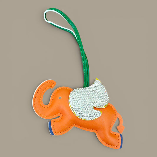 KIU Rhine Stone Flying Elephant Bag Charm