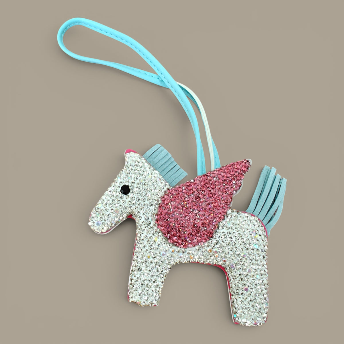 KIU Rhine Stone Pegasus Bag Charm