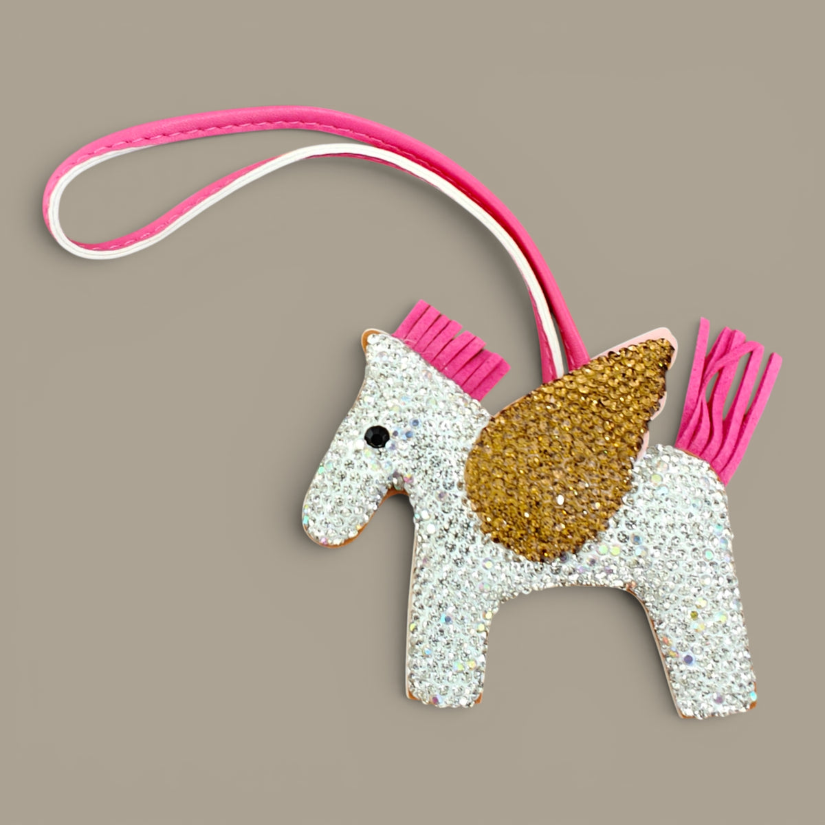 KIU Rhine Stone Pegasus Bag Charm