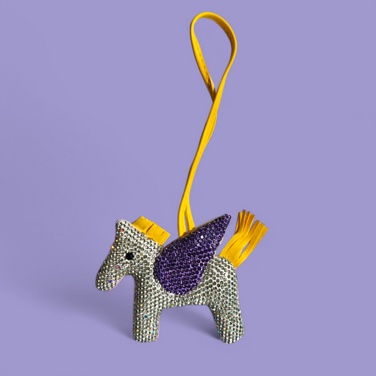 KIU Rhinestone Pegasus Bag Charm